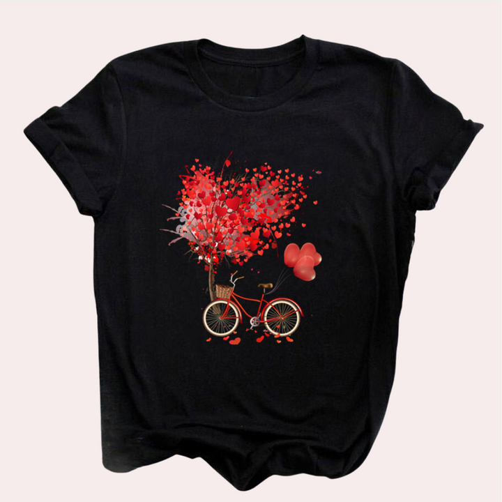 T-shirt voor dames met decoratieve print