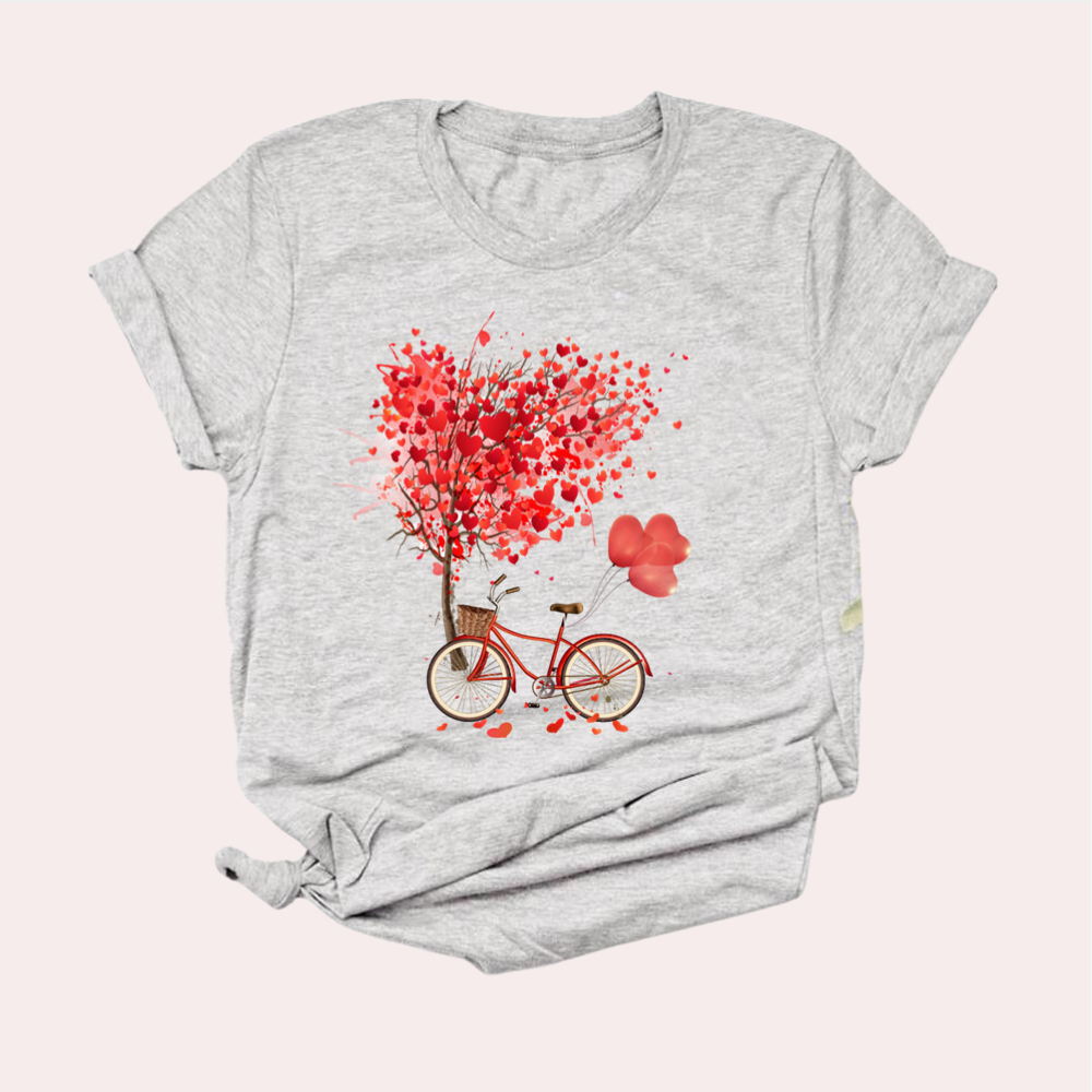 T-shirt voor dames met decoratieve print