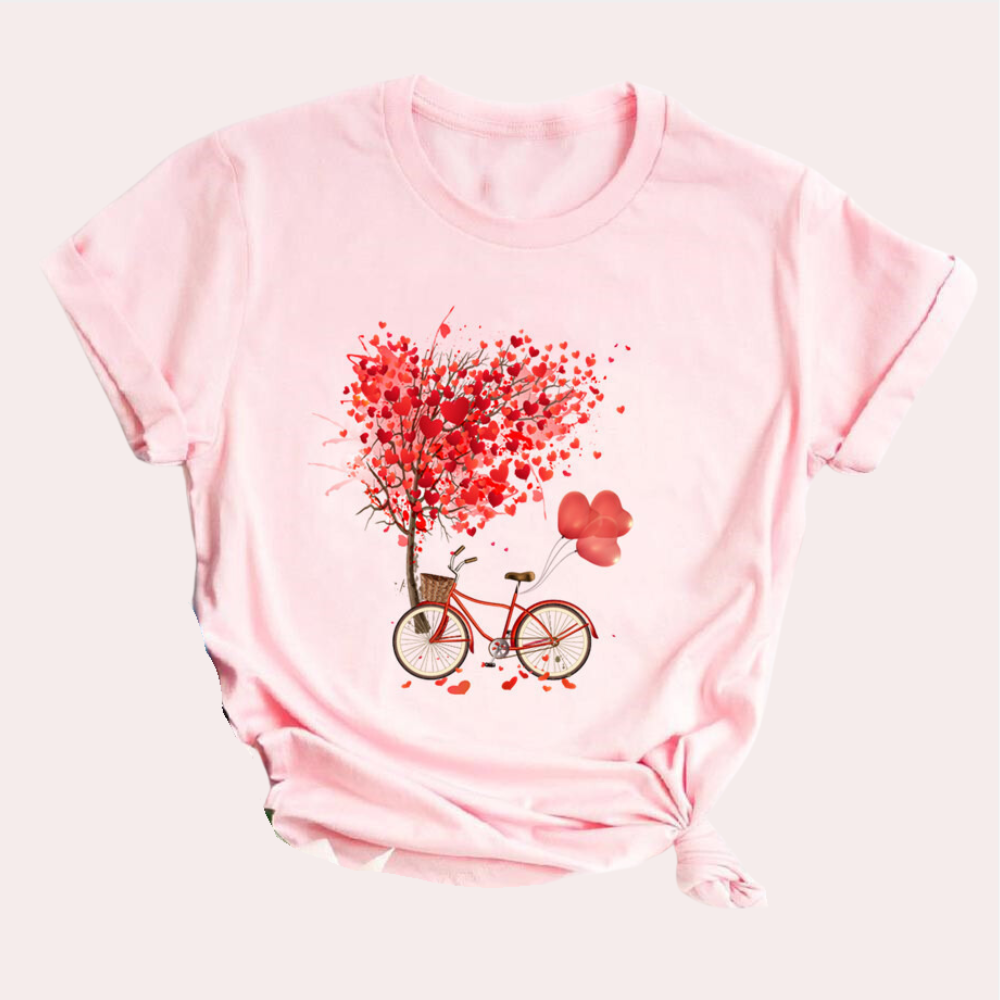 T-shirt voor dames met decoratieve print