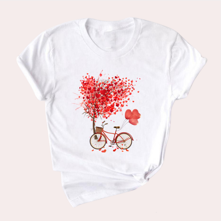 T-shirt voor dames met decoratieve print