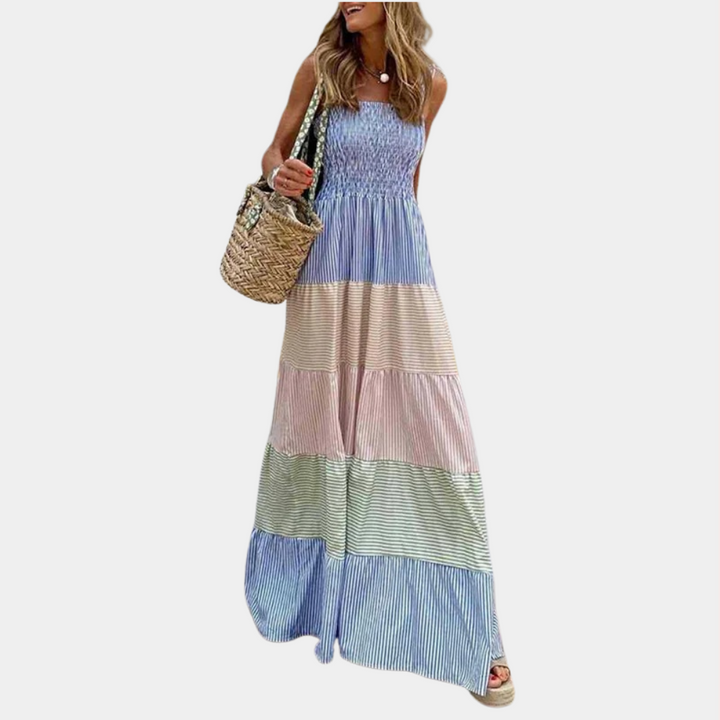 Multicolor maxi-jurk voor dames