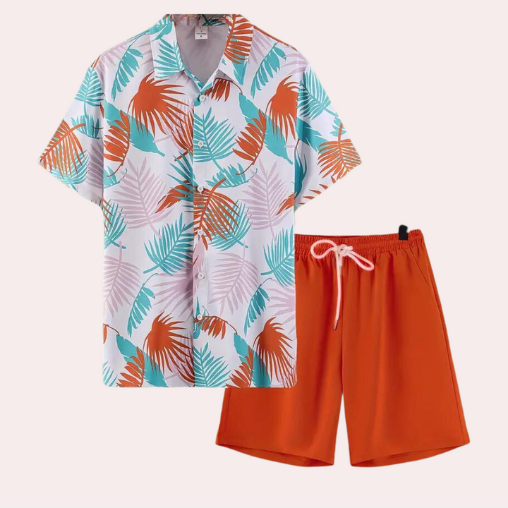 Heren Hawaiian tweedelige zomerkledingset