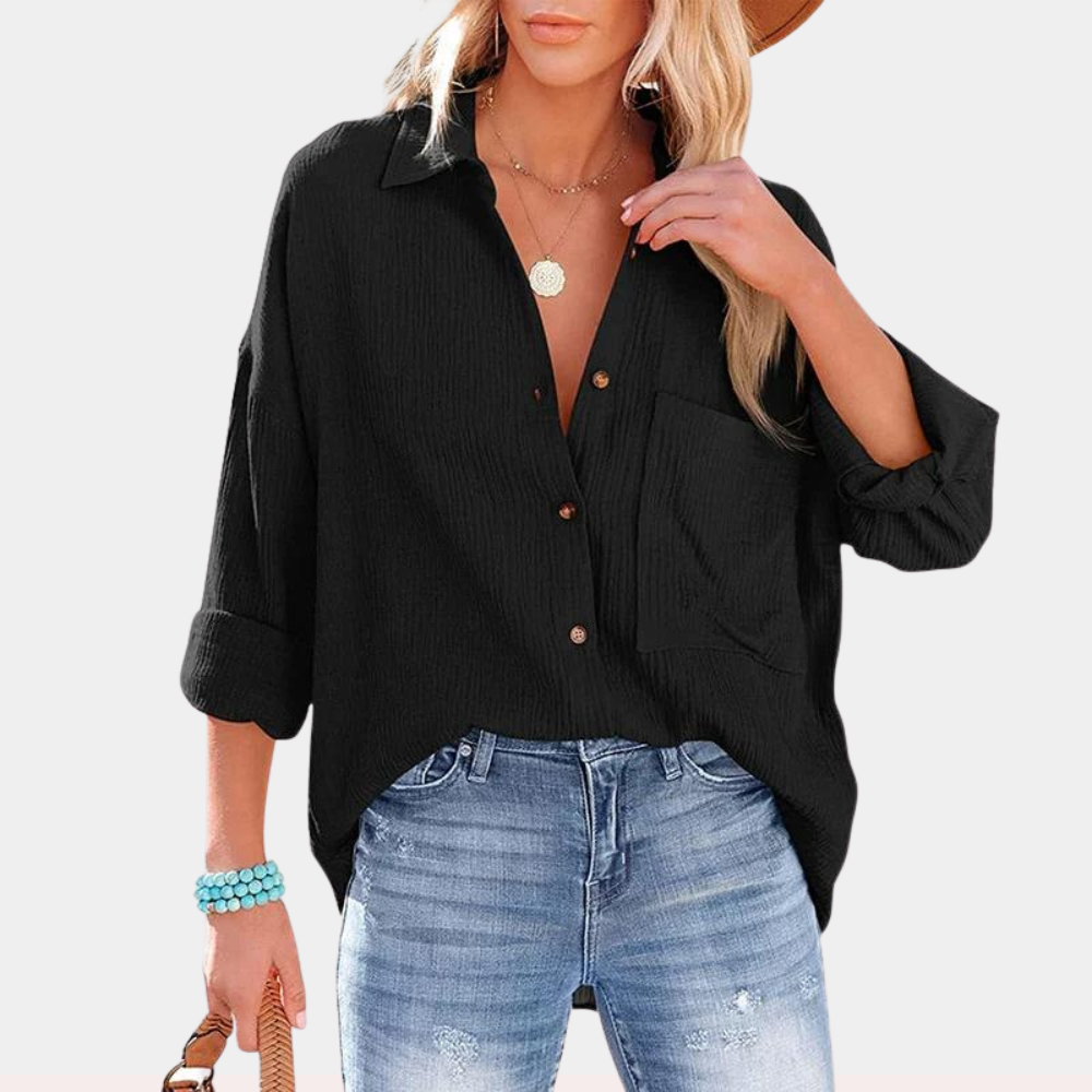 Casual dames zomerblouse met zak