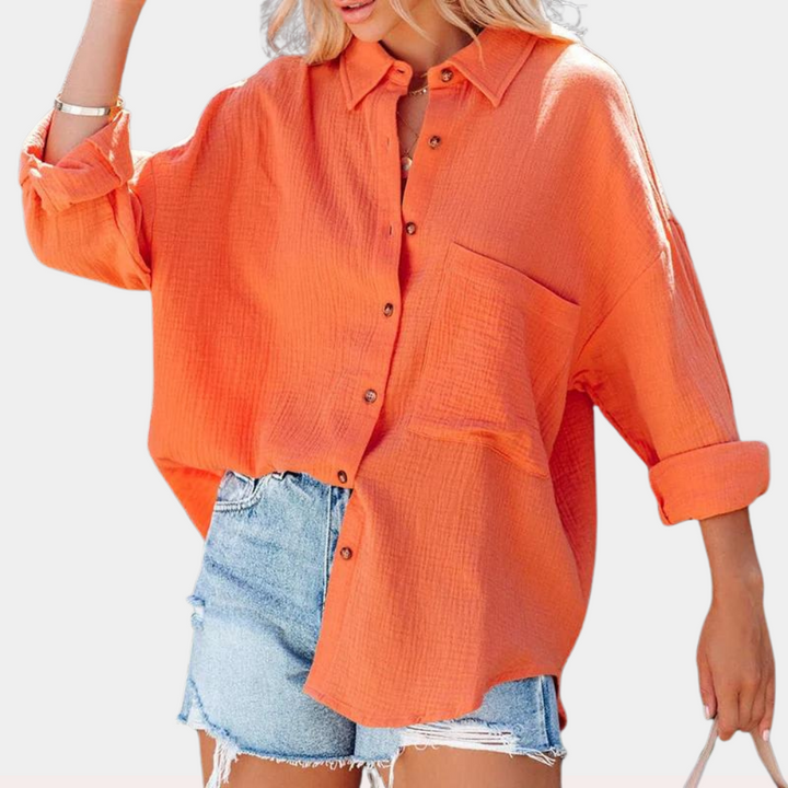 Casual dames zomerblouse met zak