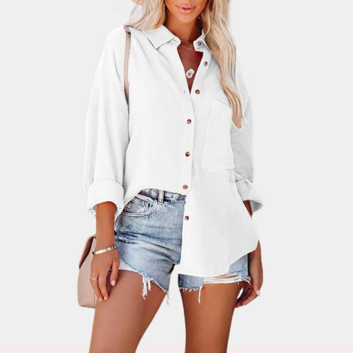 Casual dames zomerblouse met zak