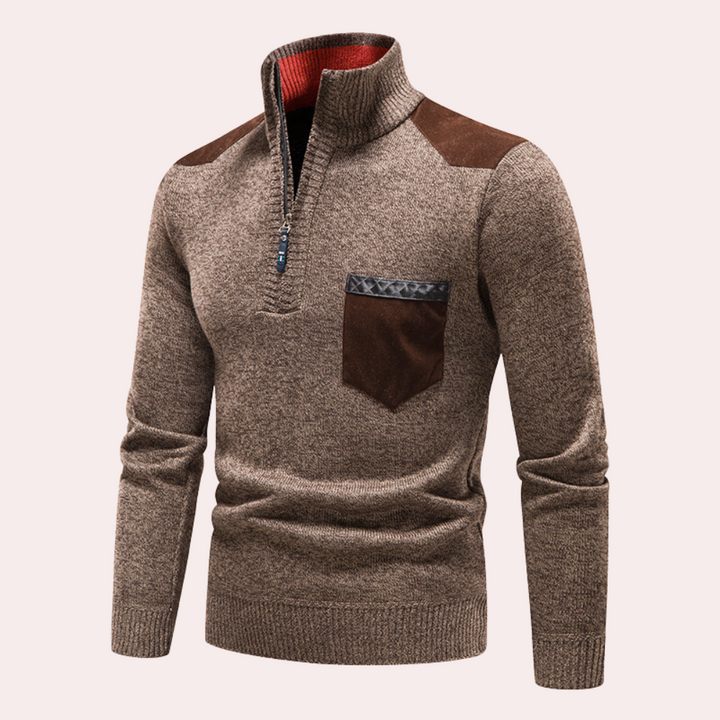 Vallis - Stijlvolle herensweater met rits