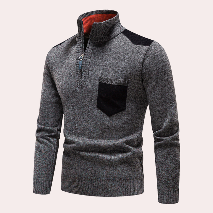 Vallis - Stijlvolle herensweater met rits