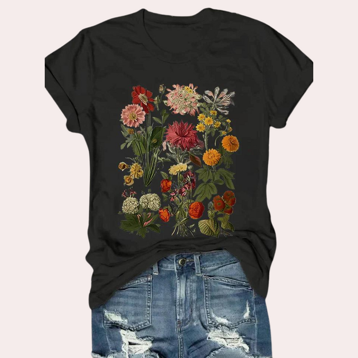 Casual dames t-shirt met bloemenprint