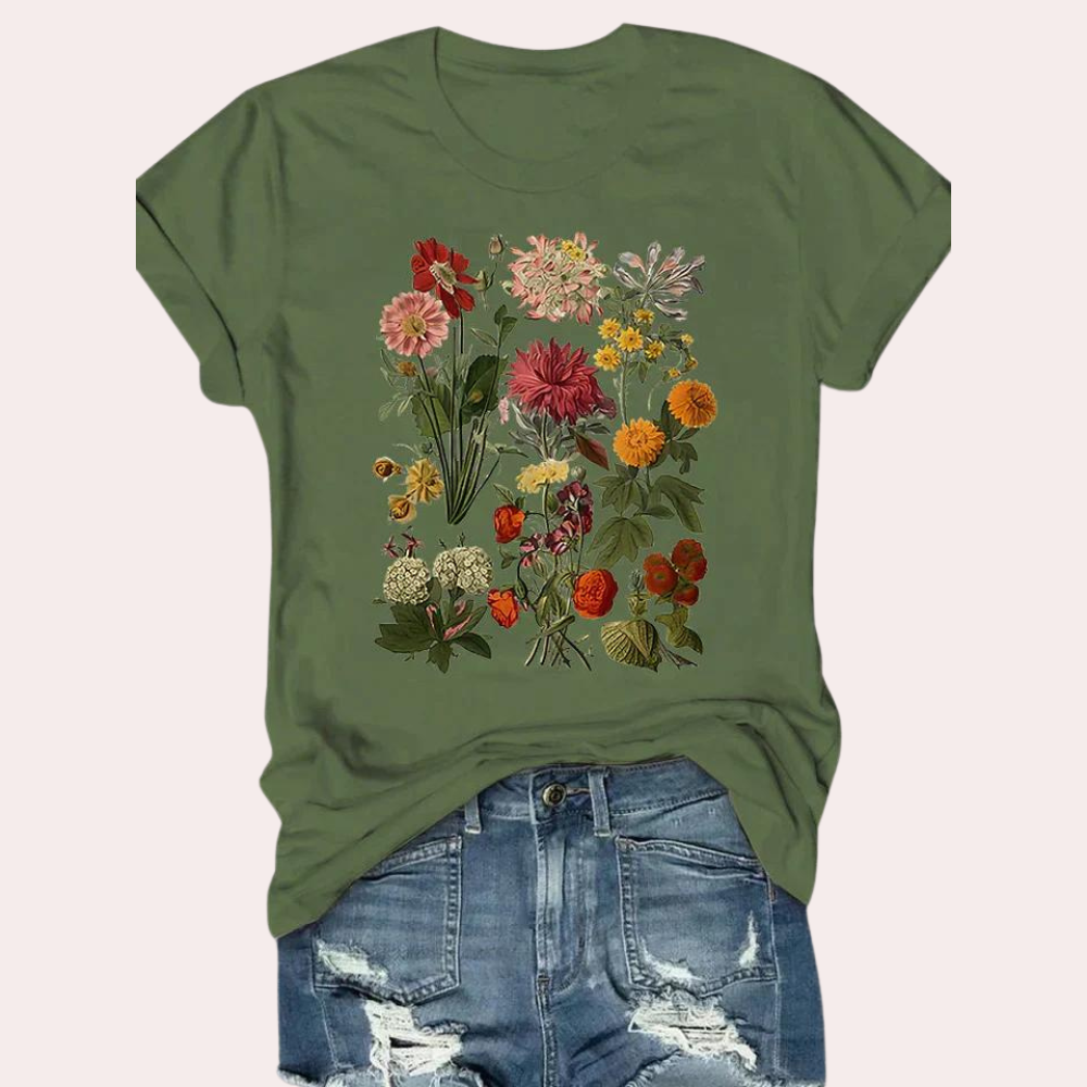 Casual dames t-shirt met bloemenprint