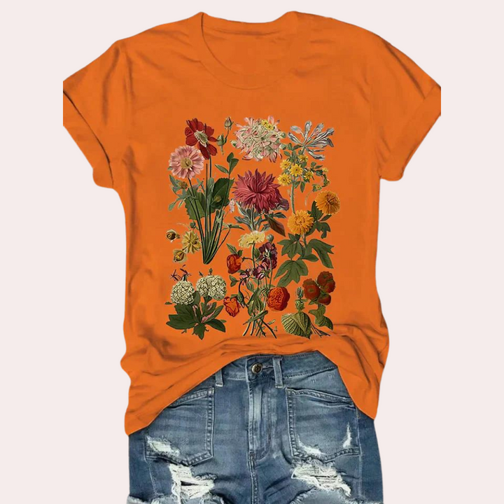 Casual dames t-shirt met bloemenprint