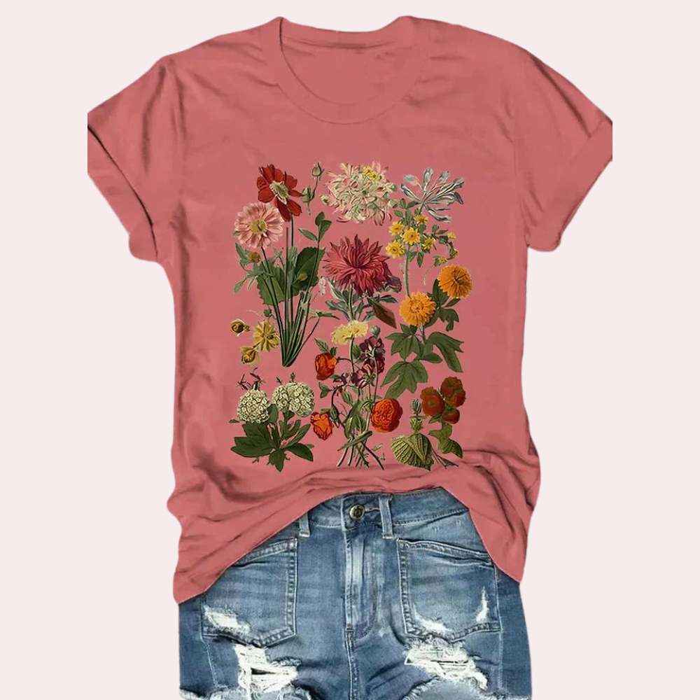 Casual dames t-shirt met bloemenprint