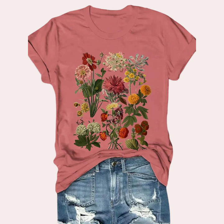 Casual dames t-shirt met bloemenprint