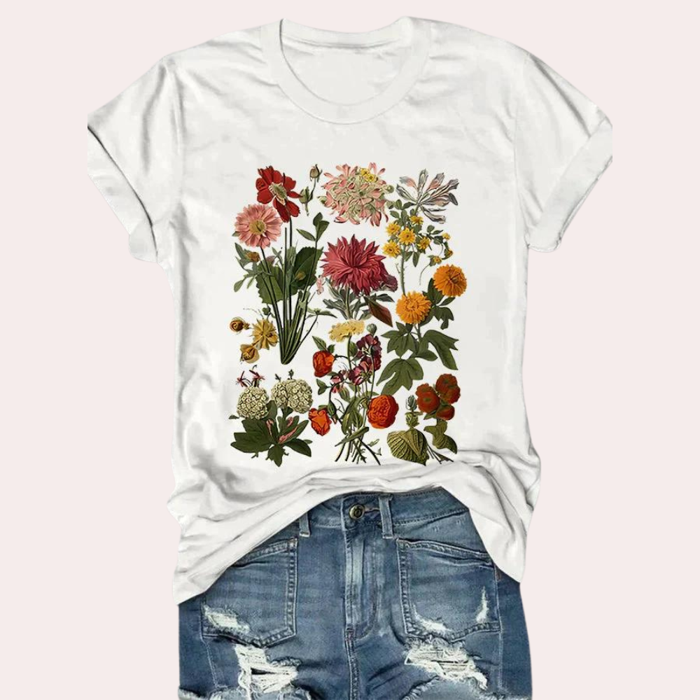 Casual dames t-shirt met bloemenprint