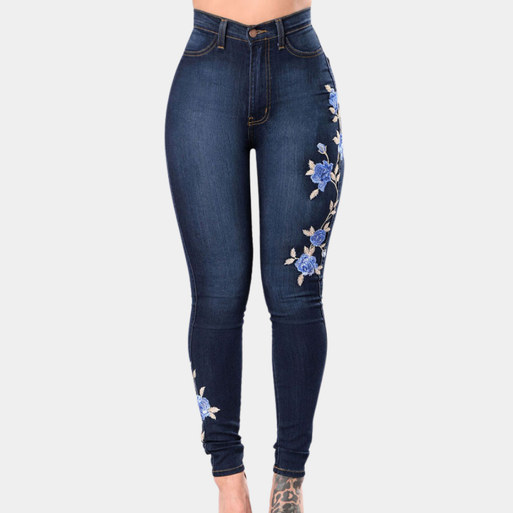 Geborduurde skinny jeans voor dames