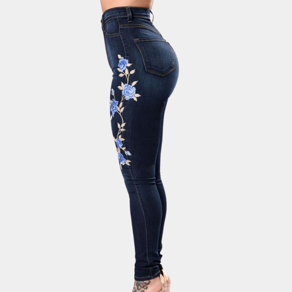 Geborduurde skinny jeans voor dames