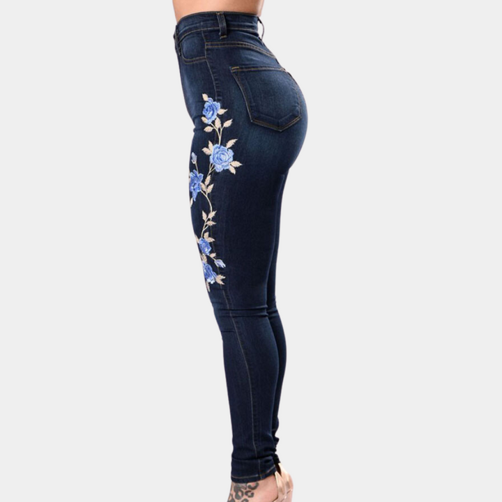 Geborduurde skinny jeans voor dames