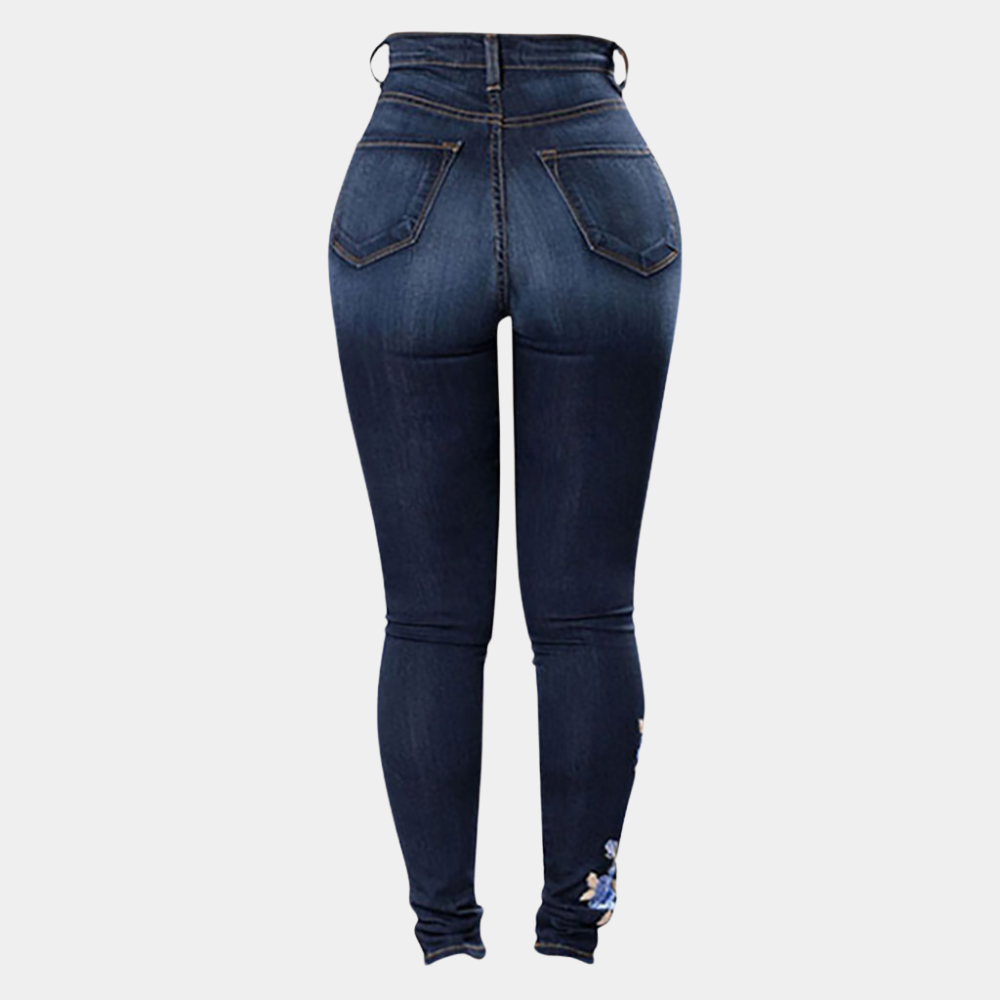 Geborduurde skinny jeans voor dames