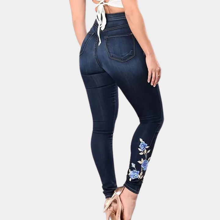 Geborduurde skinny jeans voor dames