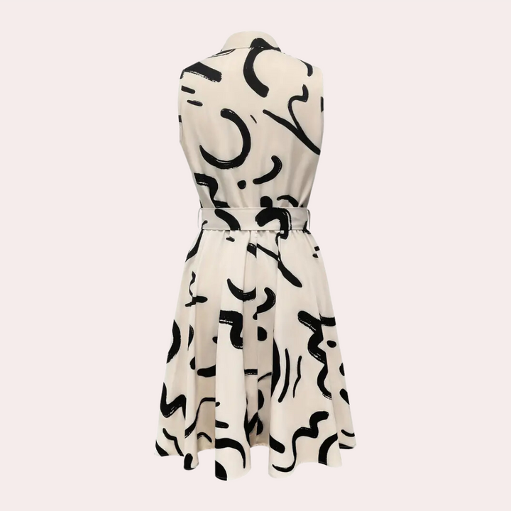 Casual damesjurk met abstracte print