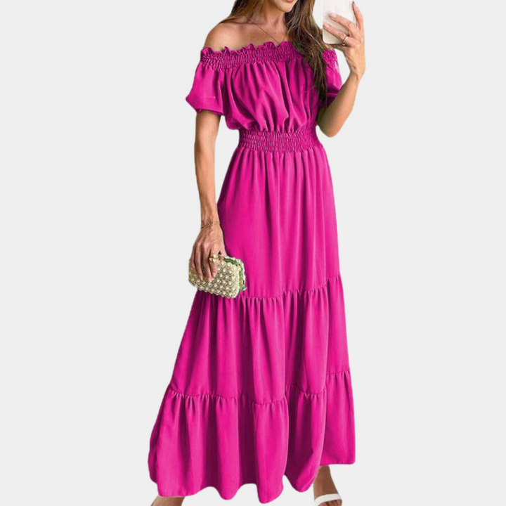 Off shoulder maxi jurk voor dames