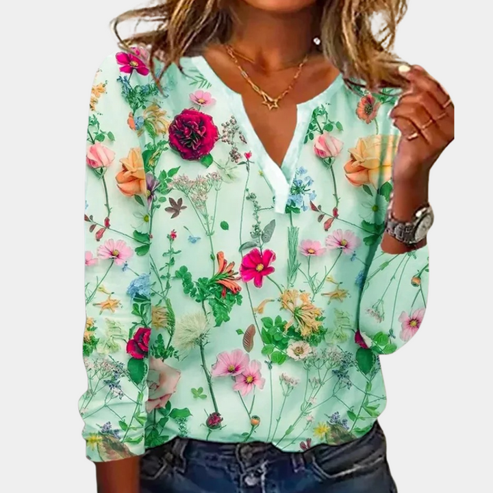 Casual gebloemde damesblouse