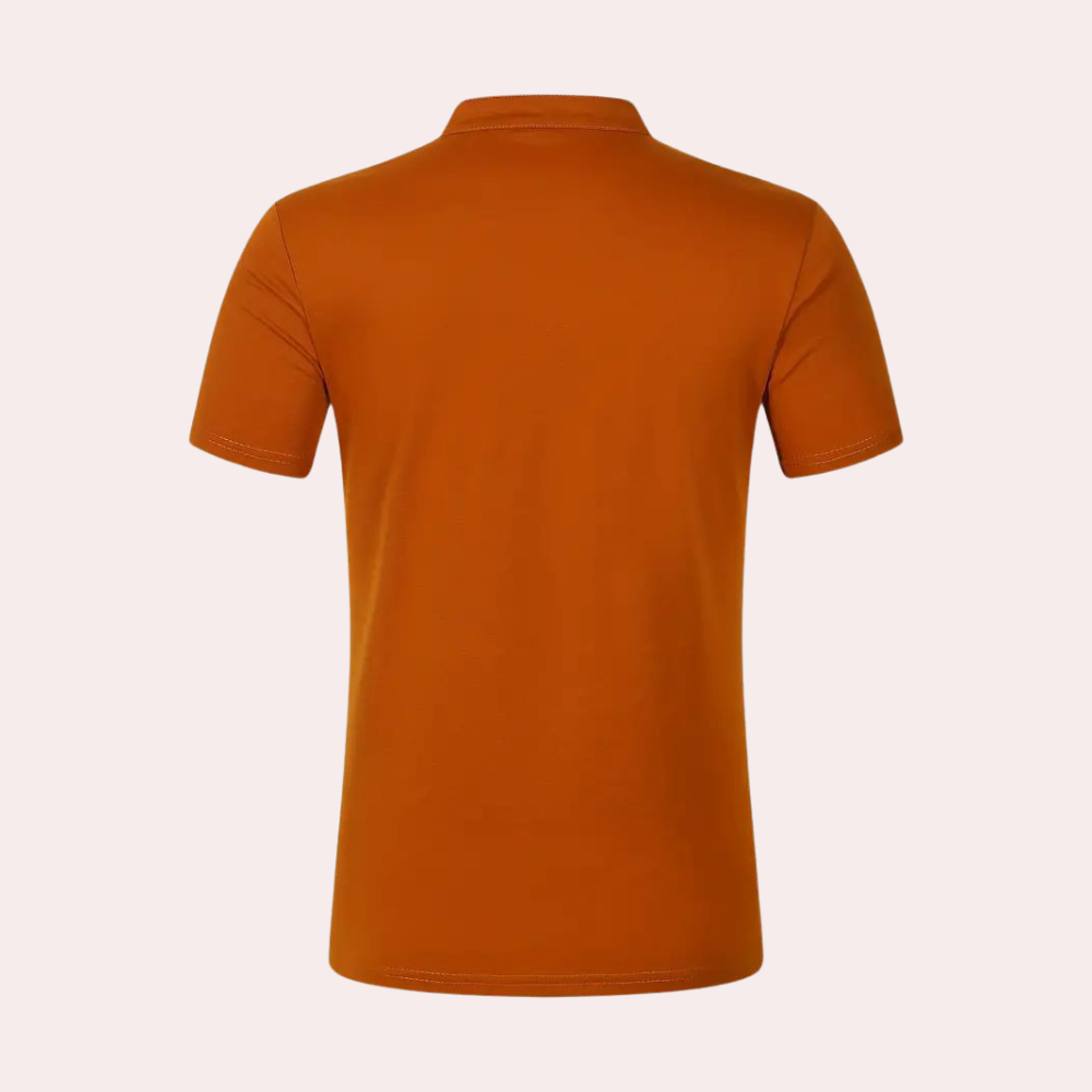 Casual herenhemd met oranje revers