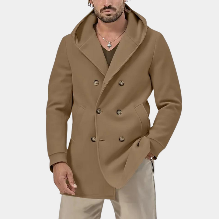 Casual trenchcoat voor heren met capuchon