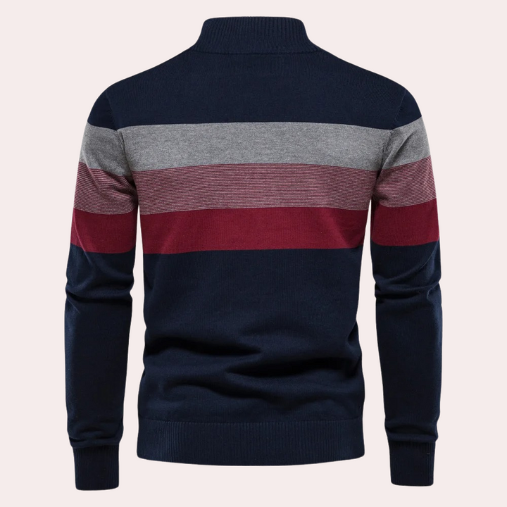 Trendy gestreepte herensweater