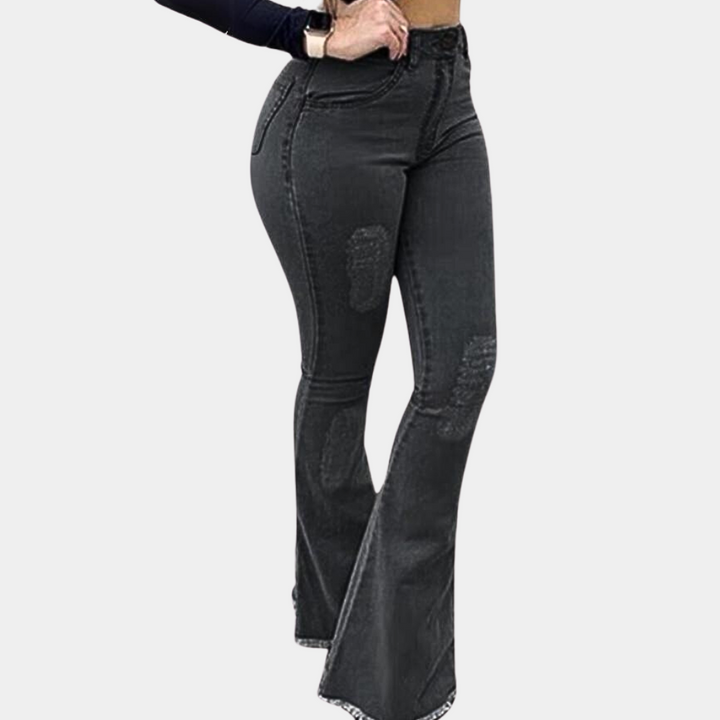 Dames trendy uitlopende broek