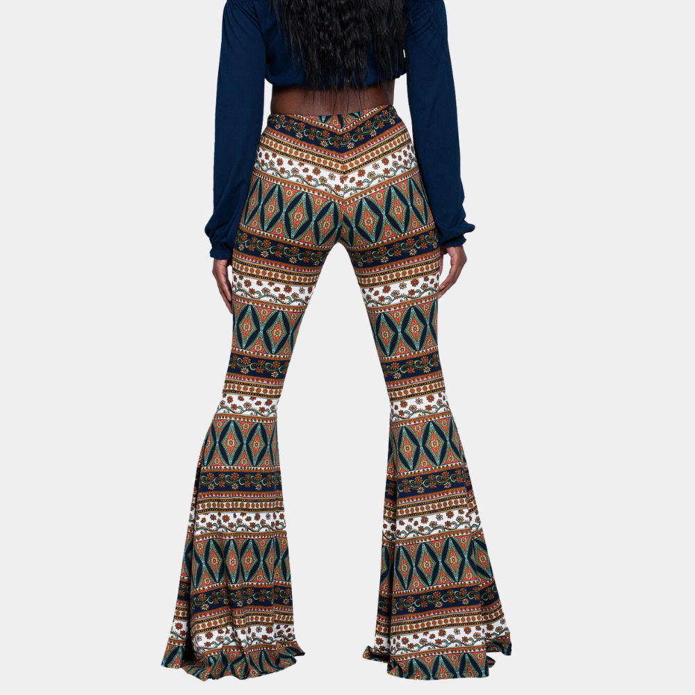 Moderne flare broek met print voor dames