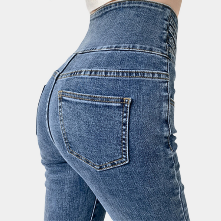 Modieuze jeans met hoge taille voor dames