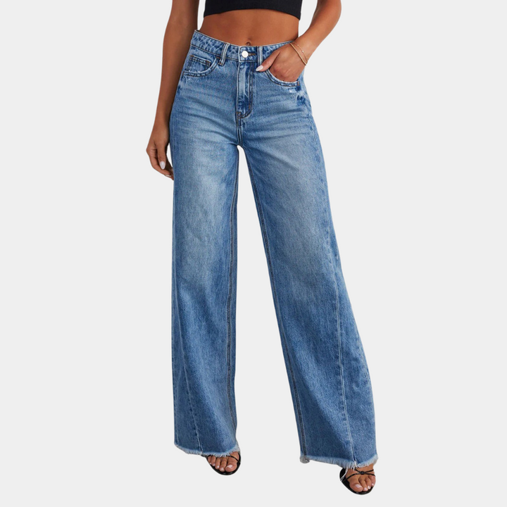 Dames casual jeans met hoge taille