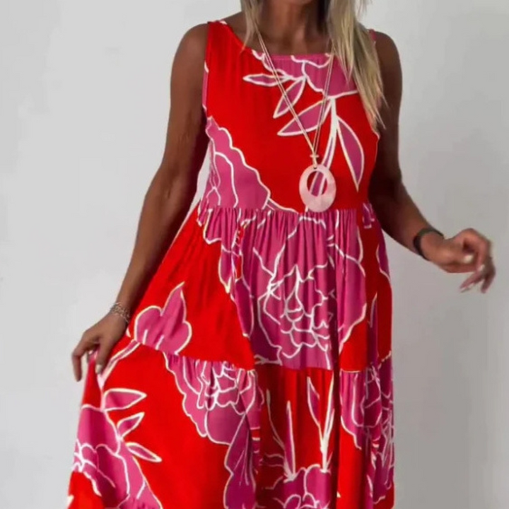 Davina - Bloemenprint Midi-jurk voor Dames