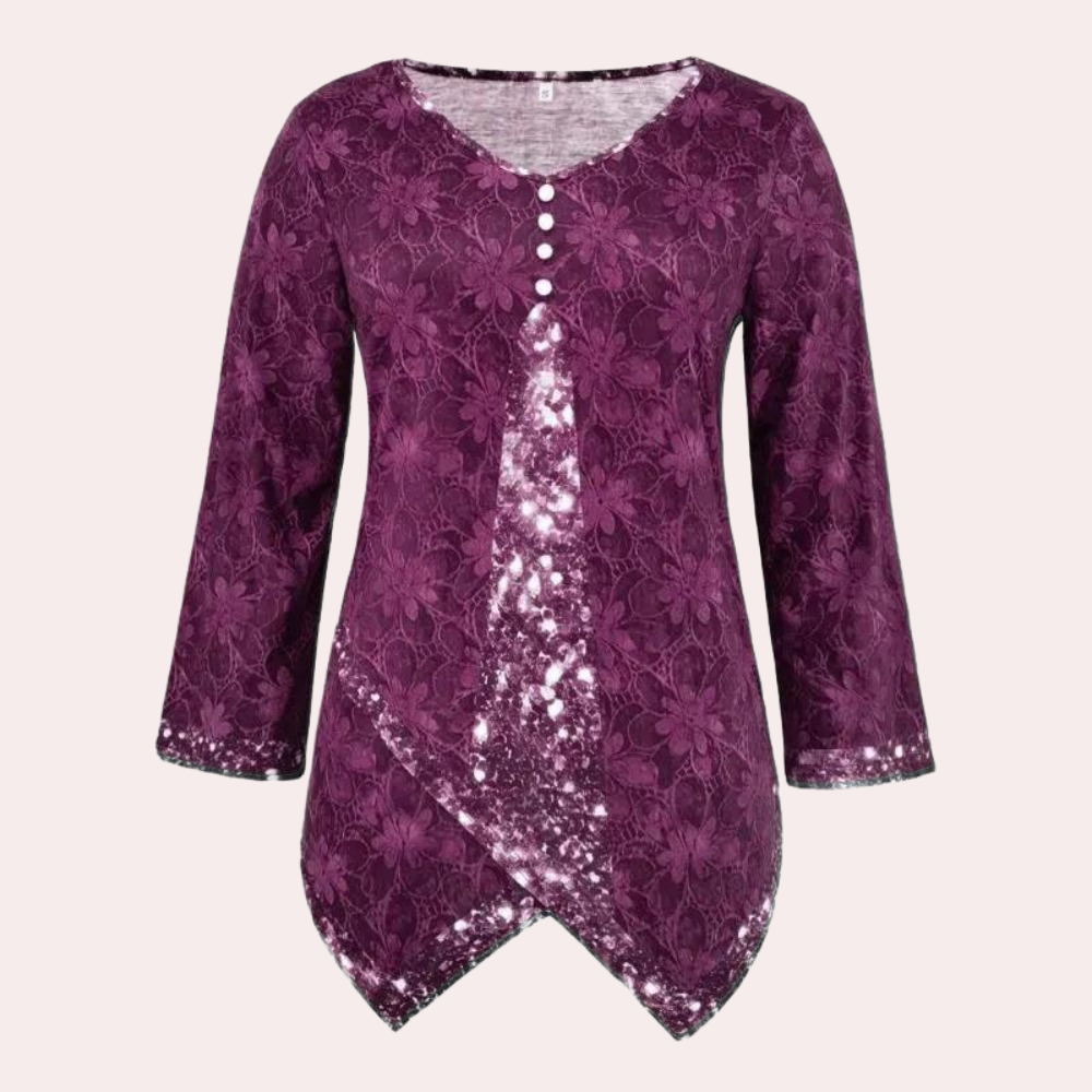 Zora - Bloemrijke Elegantie Casual Blouse