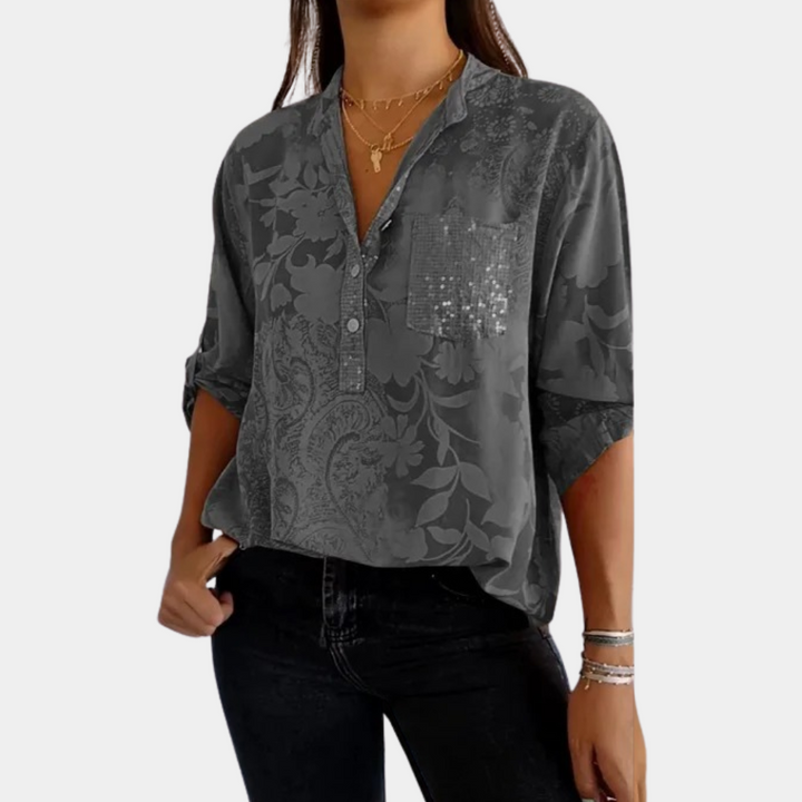 Edith - Luxe Bloemenprint Vrouwenblouse