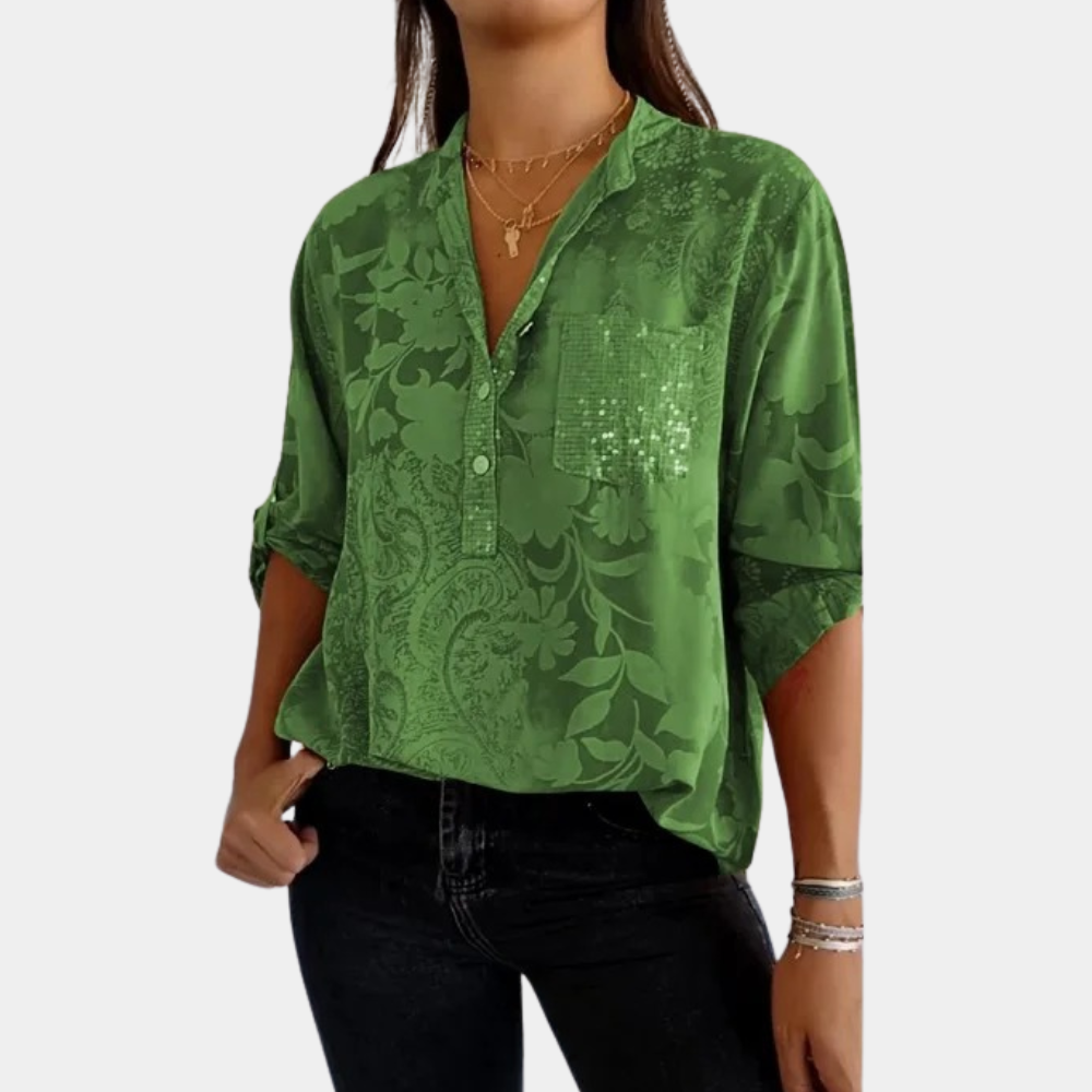 Edith - Luxe Bloemenprint Vrouwenblouse