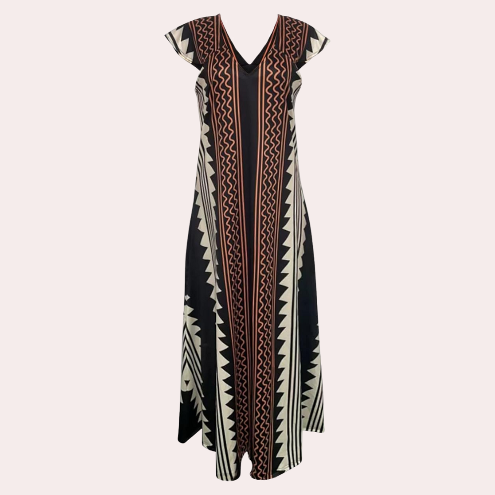 Adelina - Bohemian dames maxi-jurk met geometrische print