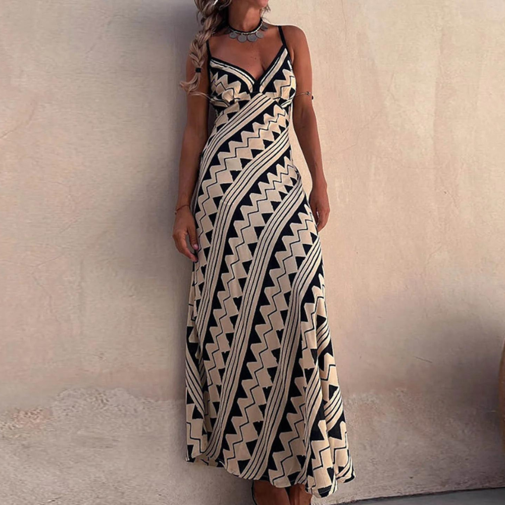 Dulce - dames maxi-jurk met moderne print