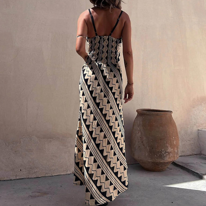 Dulce - dames maxi-jurk met moderne print