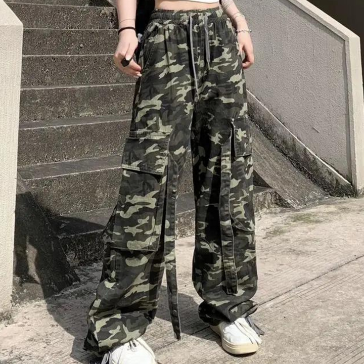 Elera - Chique Camouflage Losvallende Broek voor Dames