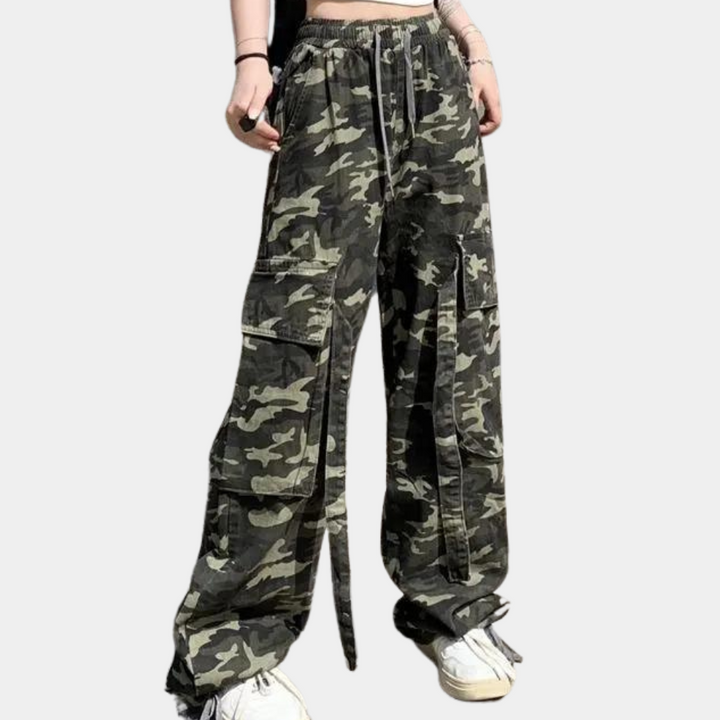 Elera - Chique Camouflage Losvallende Broek voor Dames