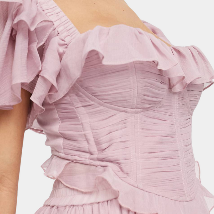 Ula - Vloeiende Ruffle Maxi Jurk voor Dames