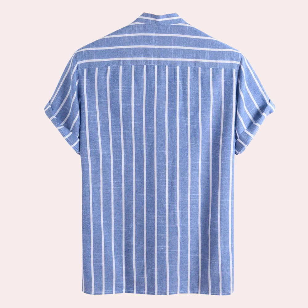 Hannes - Casual gestreept shirt met korte mouwen