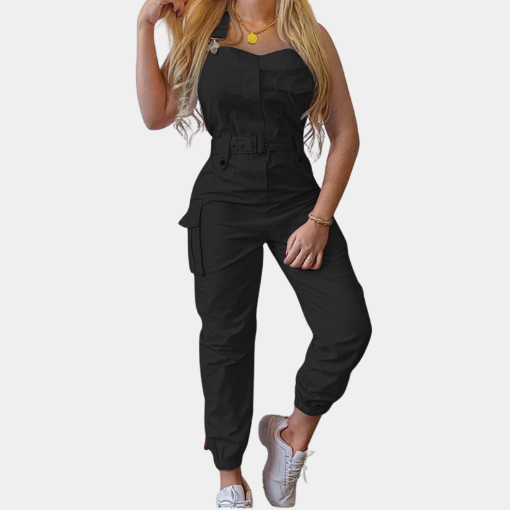 Josette - Trendy cargo overall met riem voor dames