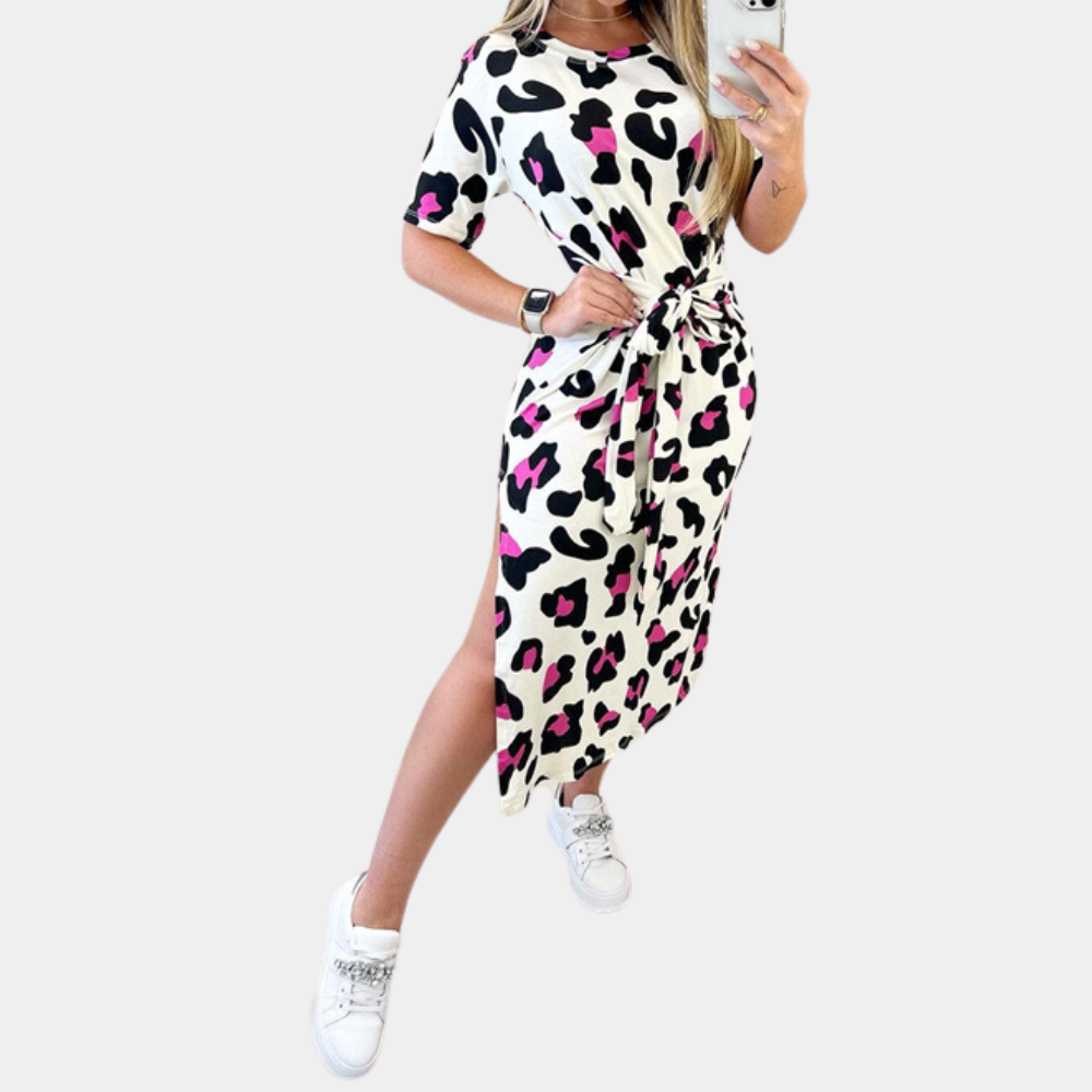 Katya - Trendy Jurk met Luipaardprint