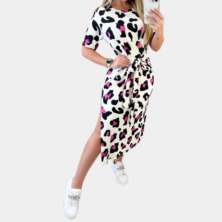 Katya - Trendy Jurk met Luipaardprint