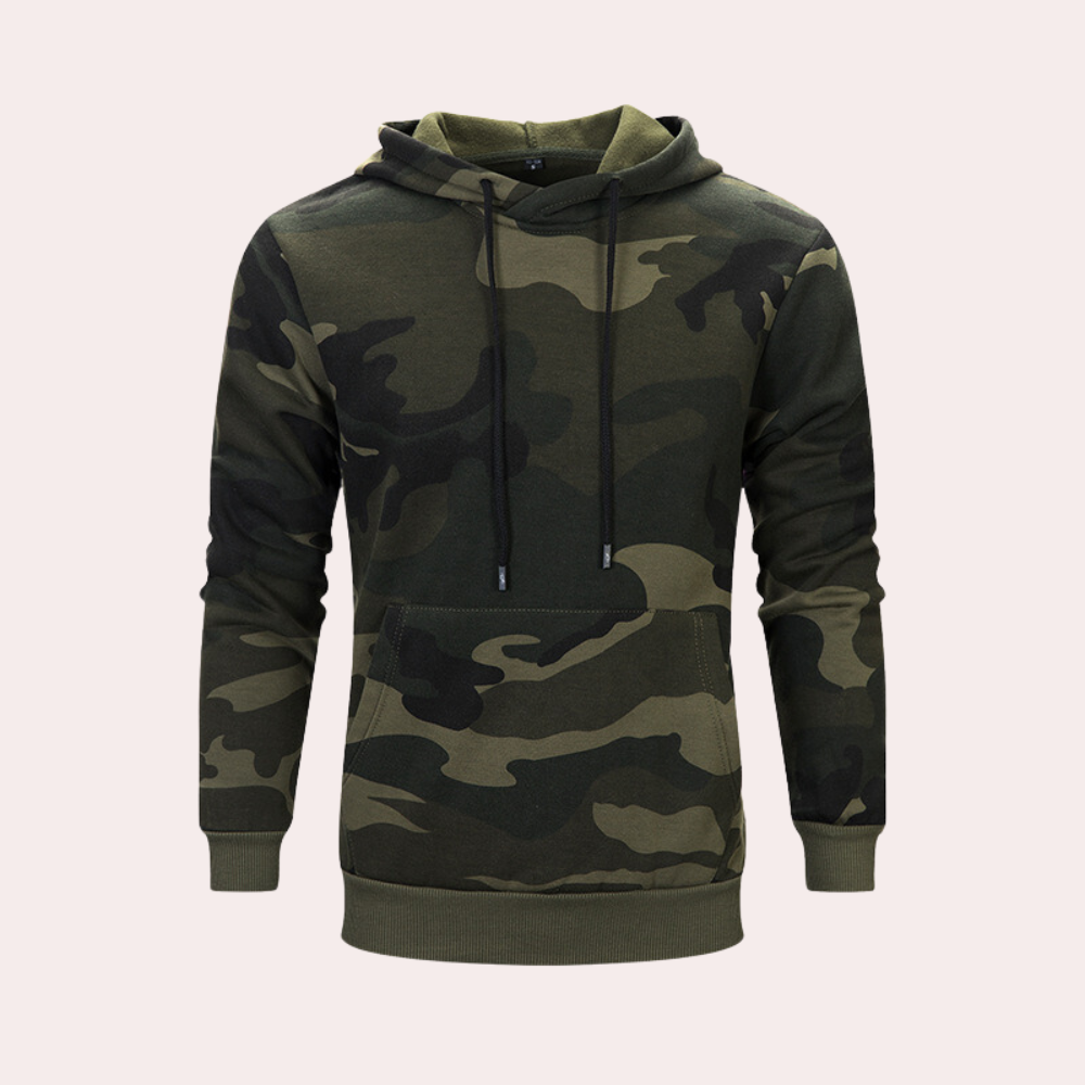 Petri - Stijlvolle Herencamouflageprint Hoodie