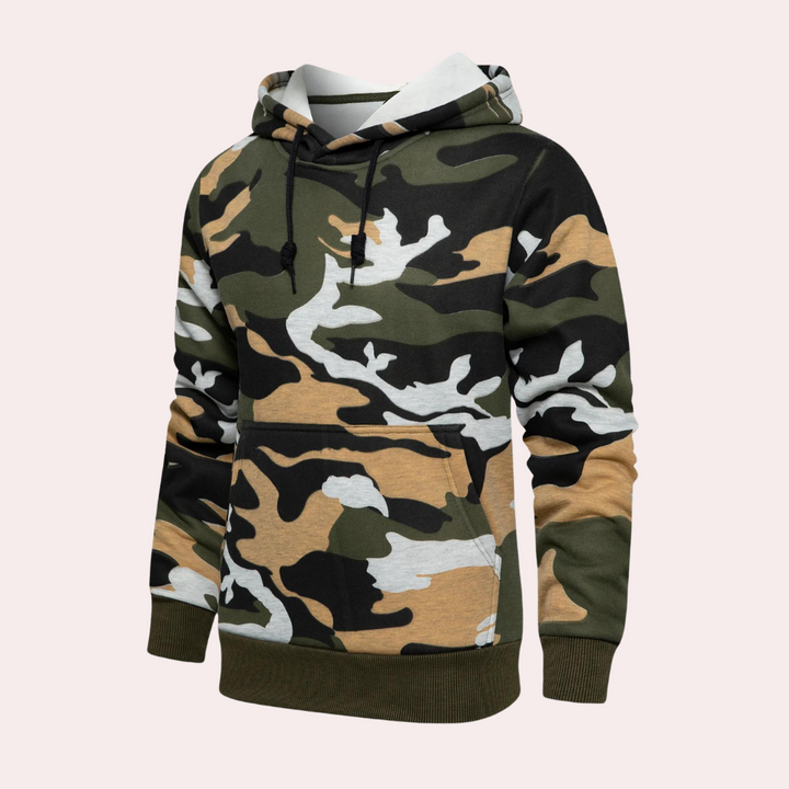 Petri - Stijlvolle Herencamouflageprint Hoodie