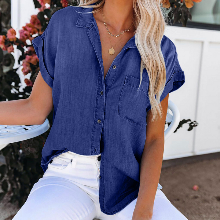 Shaloni - Tijdloos Casual Denim Shirt voor Vrouwen