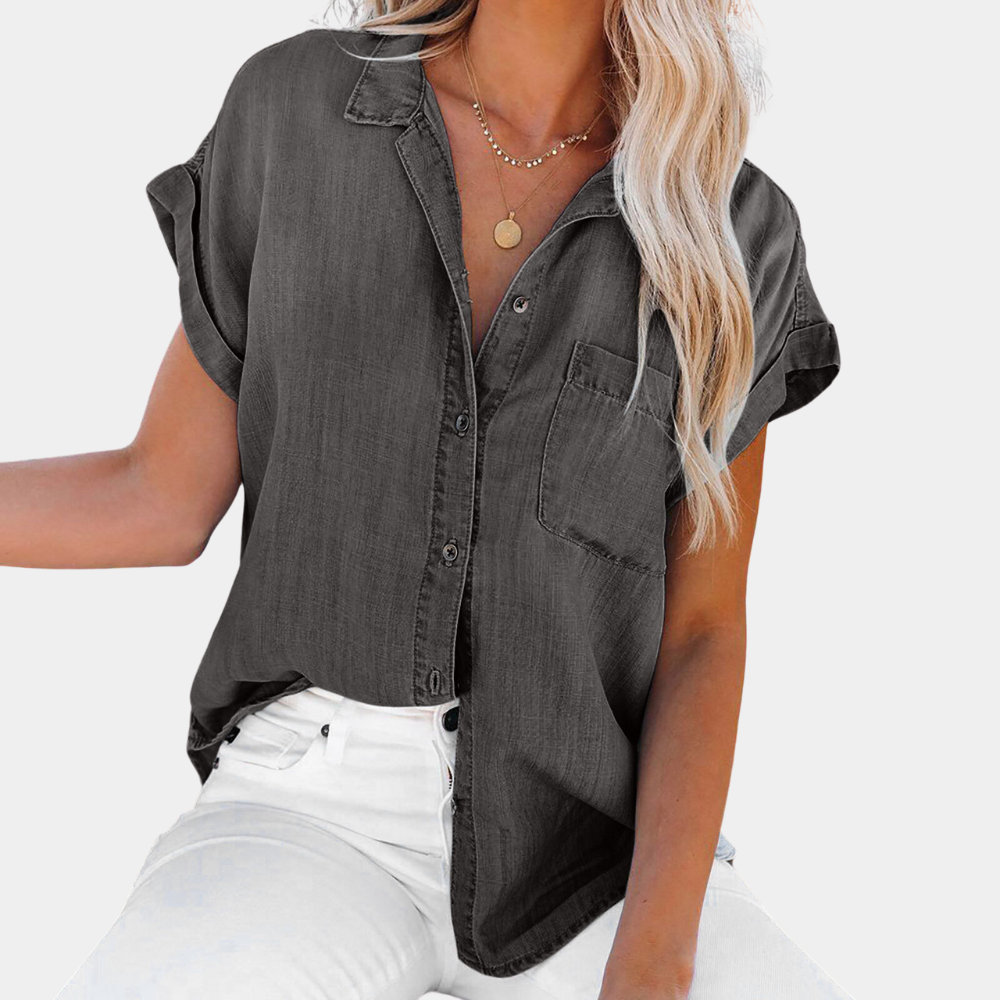 Shaloni - Tijdloos Casual Denim Shirt voor Vrouwen